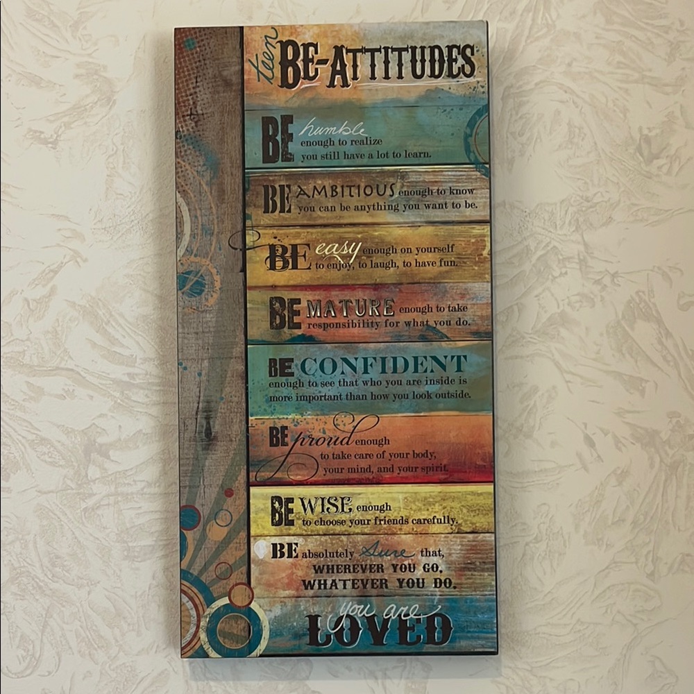Teen Be-Attitudes Inspirational Wall Art